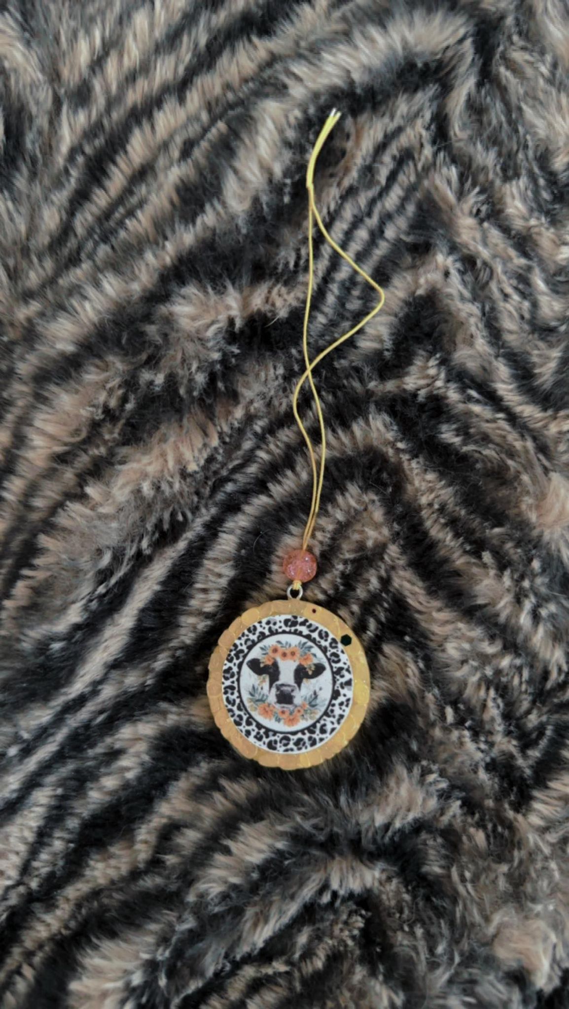 Mini Round- Sunflower Cow